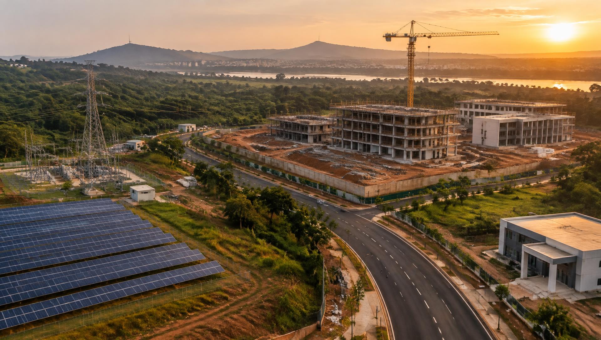 Chantier d'infrastructure moderne en Afrique centrale